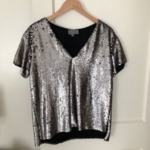 Sequin Anthropologie top Size M